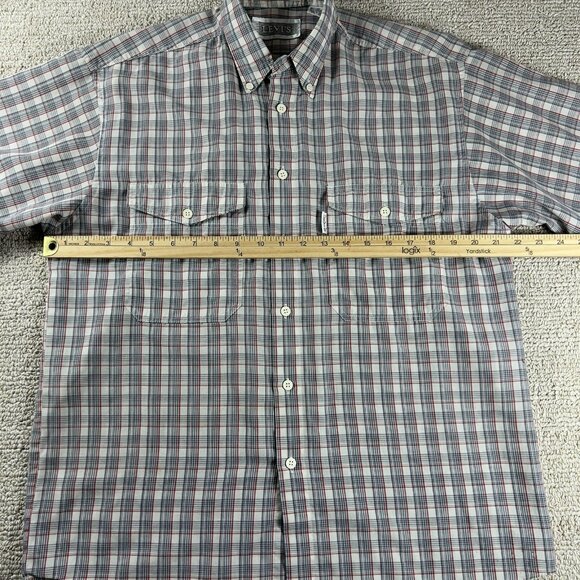 Vintage Levi's Silver Label Plaid Button Up Shirt White Gray Red Men’s Size M - Picture 5 of 7